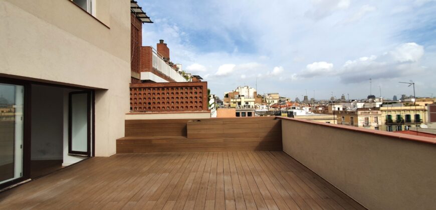NEW BUILD PENTHOUSE with beautiful terrace on the same level in Ronda Sant Antoni (Penthouse 1)