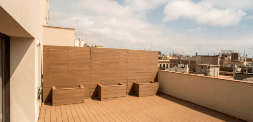 ÁTICO DE OBRA NUEVA con preciosa terraza a nivel en Ronda Sant Antoni. (Ático 2)